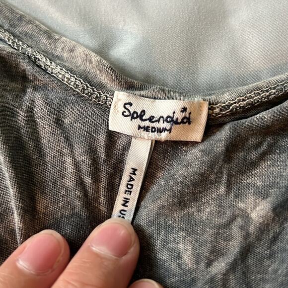 Splendid gray acid wash high low t shirt, size medium, cotton blend - Picture 2 of 6